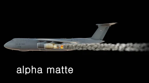 Concept aerial accident. engine on fire. Plane crash. Alpha channel. Vidéo 57411058
