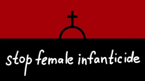 Concept against female infanticide flat design motion animation Stock Footage 100705667