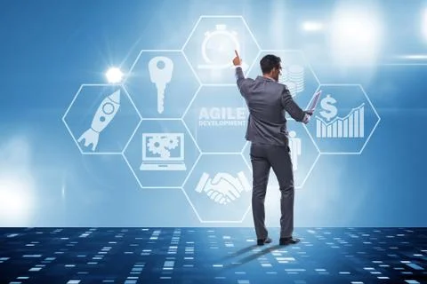 Concept of agile software development Stockfoto's