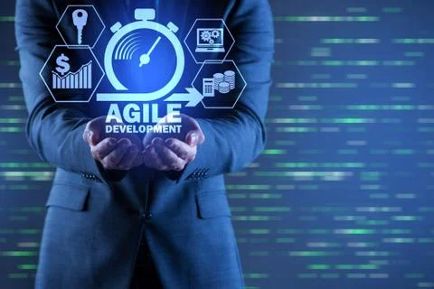 Concept of agile software development Stockfoto's