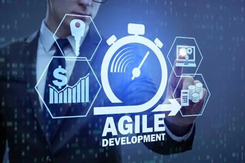 Concept of agile software development Stockfoto's
