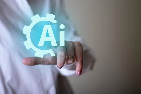 The concept of AI and artificial intelligence training. Stock Photos