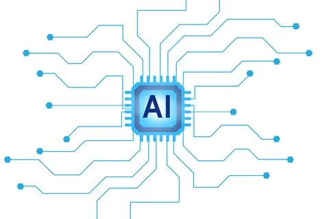 Concept of AI - artificial intelligence in action Stock Illustration