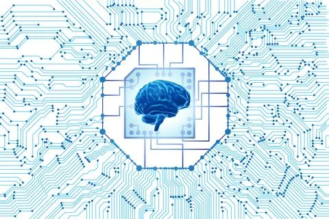 Concept of AI - artificial intelligence in action Stockillustratie