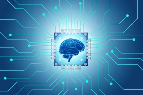 Concept of AI - artificial intelligence in action Stock Illustration