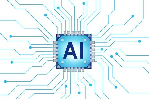 Concept of AI - artificial intelligence in action Stock Illustration