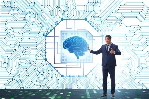 Concept of AI - artificial intelligence in action Stock Photos