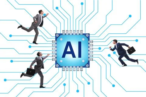 Concept of AI - artificial intelligence in action Stock Photos