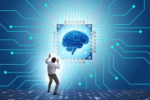 Concept of AI - artificial intelligence in action Stock Photos