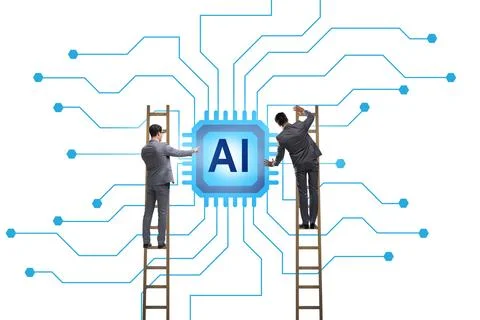 Concept of AI - artificial intelligence in action Stock Photos