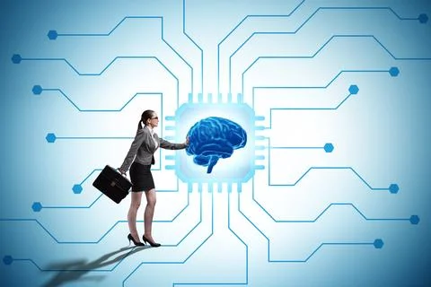 Concept of AI - artificial intelligence in action Stock Photos