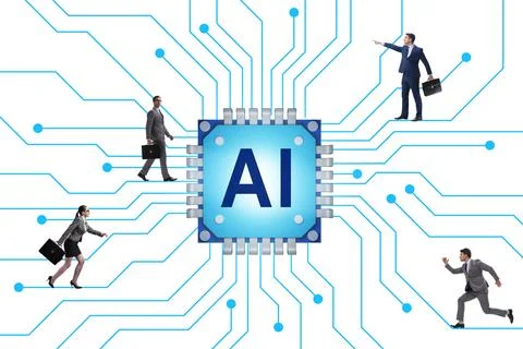 Concept of AI - artificial intelligence in action 写真素材