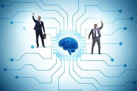 Concept of AI - artificial intelligence in action 스톡 사진