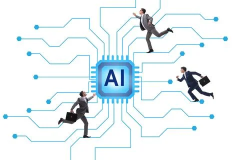 Concept of AI - artificial intelligence in action Stock Photos