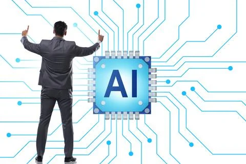 Concept of AI - artificial intelligence in action Stock Photos