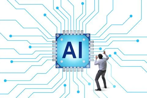 Concept of AI - artificial intelligence in action Stock Photos
