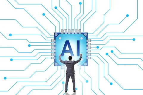 Concept of AI - artificial intelligence in action Stock Photos