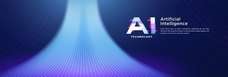 The concept of AI artificial intelligence technology background 스톡 일러스트