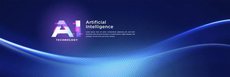 The concept of AI artificial intelligence technology background 스톡 일러스트