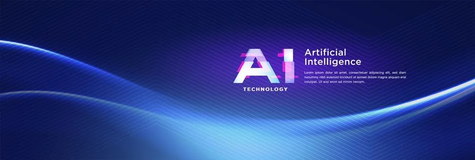 The concept of AI artificial intelligence technology background Stockillustratie