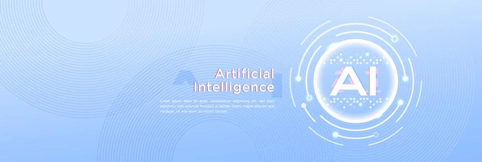 The concept of AI artificial intelligence technology background Stockillustratie