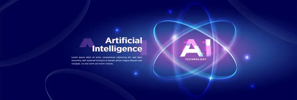 The concept of AI artificial intelligence technology background 스톡 일러스트