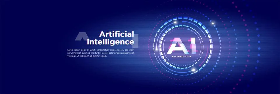 The concept of AI artificial intelligence technology background Stock Illustration