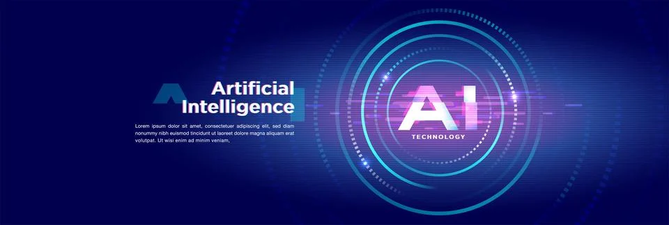 The concept of AI artificial intelligence technology background Stock Illustration