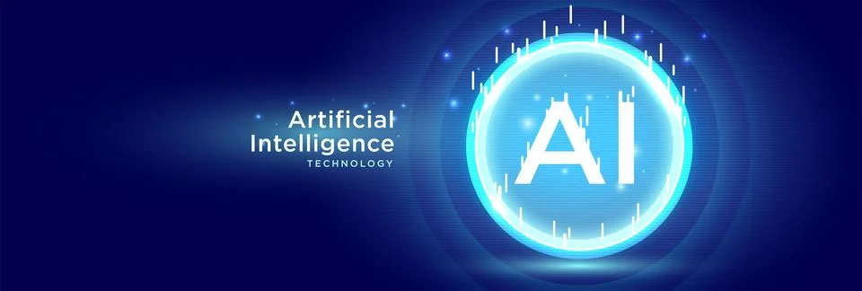 The concept of AI artificial intelligence technology background 스톡 일러스트