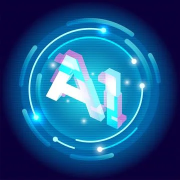 The concept of AI artificial intelligence technology background Stockillustratie