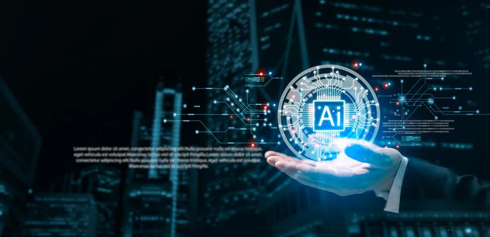 Concept of AI or artificial intelligence, represents future of technology, .. Stock Photos