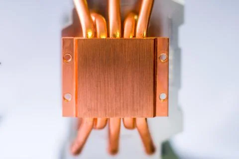 Concept of air cooling of the central processor of a computer Aluminum radiat 写真素材