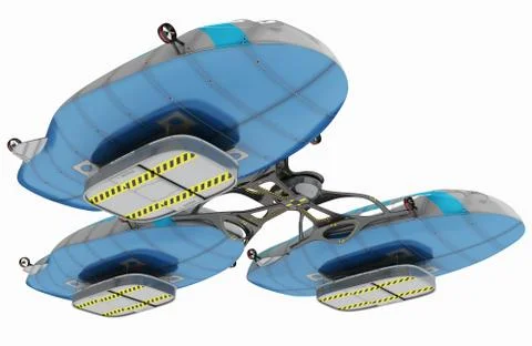 The concept of an airship for multifunctional use. Design project 3D Stock Illustration