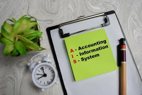 Concept of AIS - Accounting Information System write on sticky notes Stock Photos