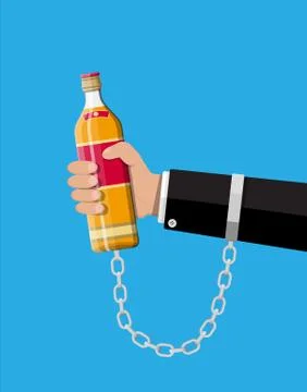 Concept of alcohol addicted. Stock Illustration