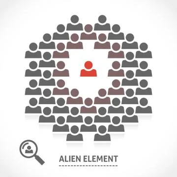 Concept of alien element inside a team Stock Illustration