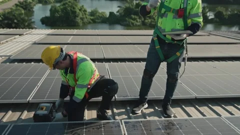 Concept of alternative and renewable energy solar cell. Stock Footage 282504570