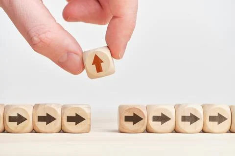 The concept of an alternative choice or path of business and personality Stock Photos
