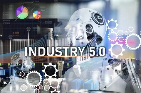 Concept and application of artificial intelligence development in Industry 5. Stock Photos