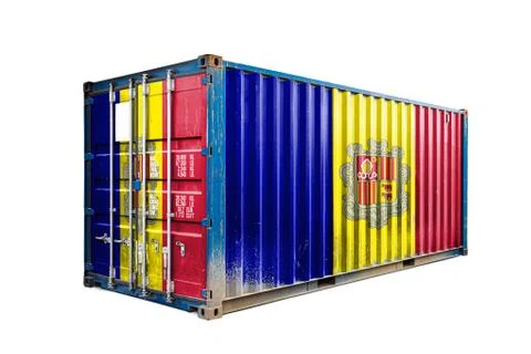 The concept of  Andorra export-import, container transporting and national de Stock Photos