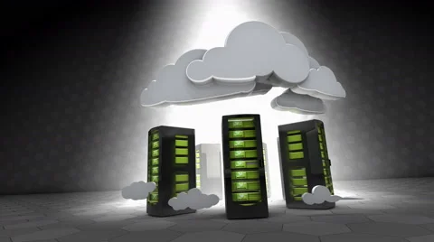 Concept animation cloud computing, server racks tachnology. Video stock 51812732