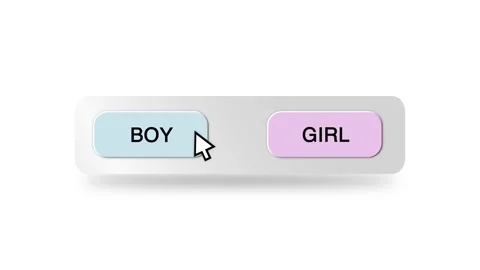 Concept Animation of Cursor Choosing Boy or Girl on White Background Stock Footage 301547930
