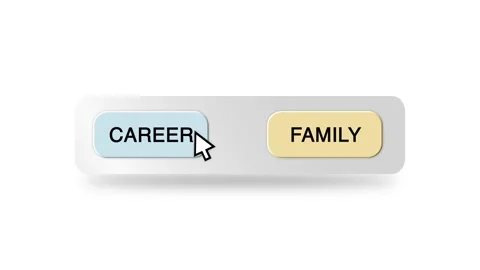 Concept Animation of Cursor Choosing Career or Family Button Stock Footage 301548668