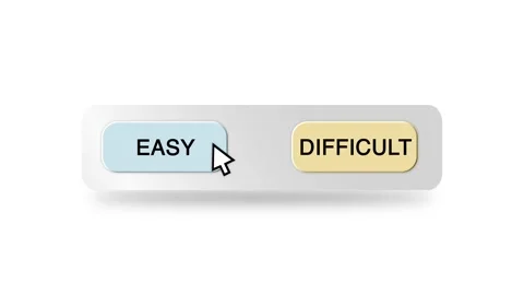 Concept Animation of Cursor Choosing Easy or Difficult Button Stock Footage 301548850