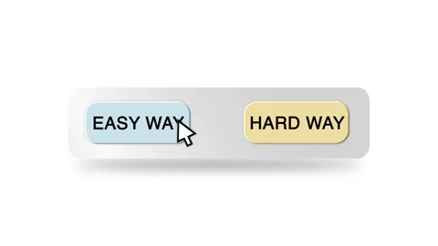 Concept Animation of Cursor Choosing Easy Way or Hard Way Button Stock Footage 301549277