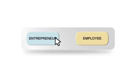 Concept Animation of Cursor Choosing Employee or Entrepreneur on White Stock Footage 301549345
