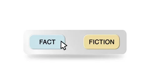 Concept Animation of Cursor Choosing Fact or Fiction on White Background Stock Footage 301549689