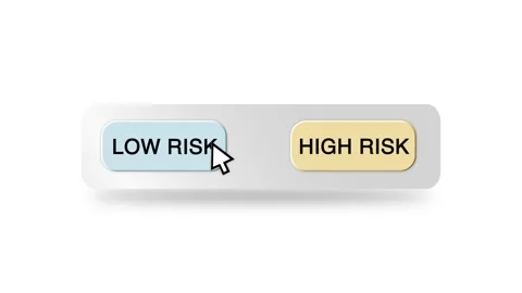 Concept Animation of Cursor Choosing High Risk or Low Risk Button on White Stock Footage 301552229