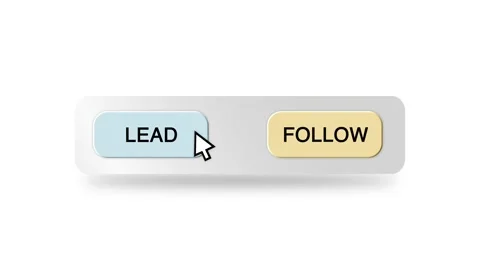 Concept Animation of Cursor Choosing Lead or Follow on White Background Stock Footage 301552704