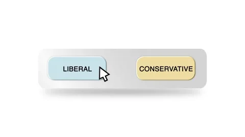 Concept Animation of Cursor Choosing Liberal or Conservative on White Stock Footage 301553514